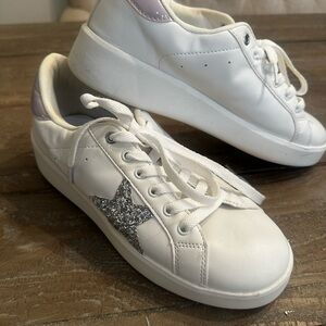 White and Silver Women's Sneakers